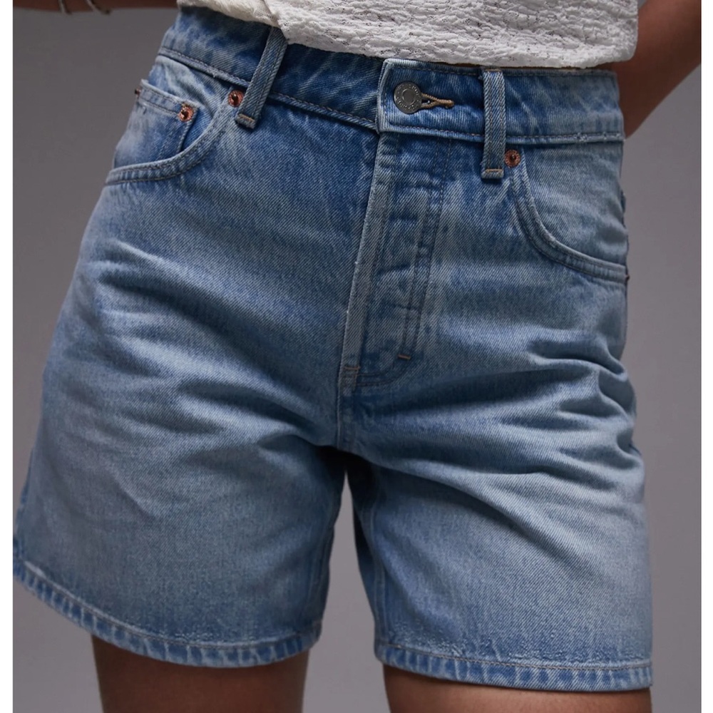 NWOT Topshop Mid Thigh High Rise Denim Shorts